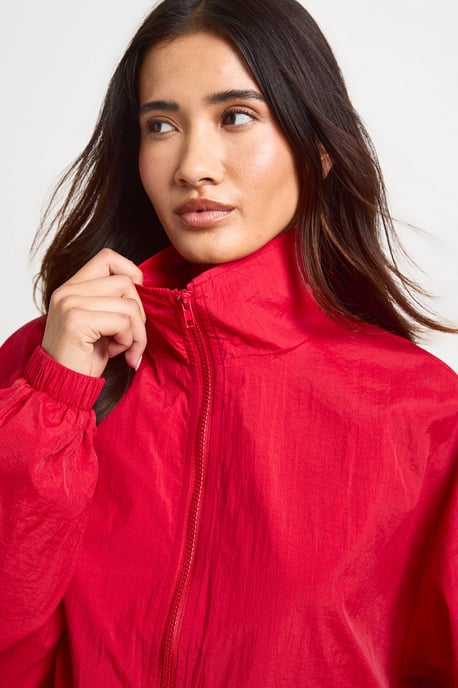 Tie Side Funnel Neck Lightweight Jacket - Image 4