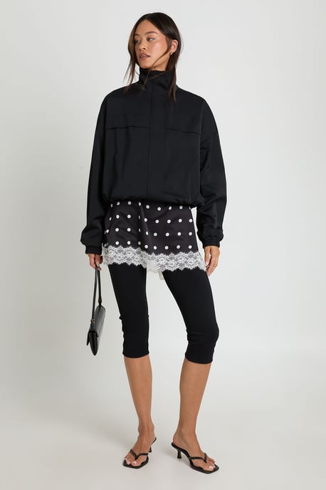 Tall Funnel Neck Bomber Jacket - Image 1