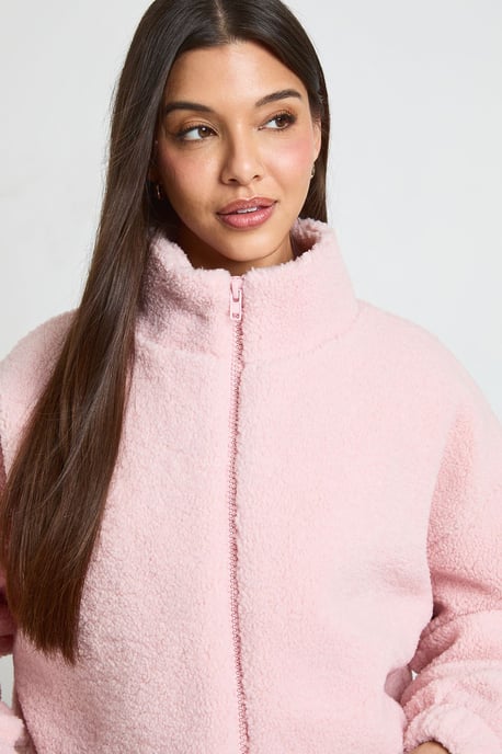 High Neck Teddy Jacket - Image 4