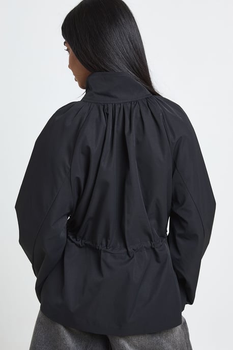 Funnel Neck Cinched Waist Jacket - Image 2