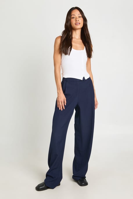 Tall Boohoo Basics Tailored Wide Leg Trouser - Image 1