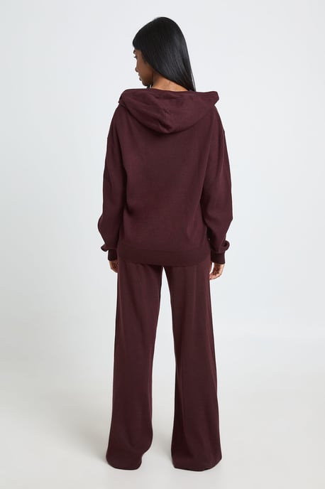 Hooded Top and Wide Leg Trouser Knitted Co-ord - Image 2