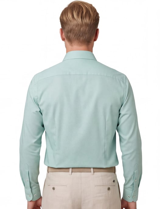 Overhemd Eterna comfort fit groen semi wide spread boord - Image 2