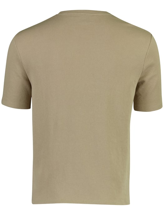 T-shirt BOSS black ronde hals beige waffel textuur - Image 2