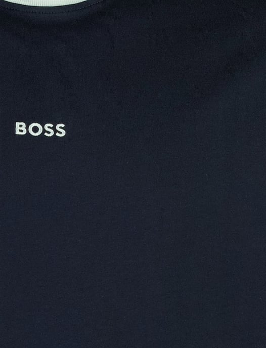T-shirt BOSS Orange navy met lichtblauwe details ronde hals - Image 3