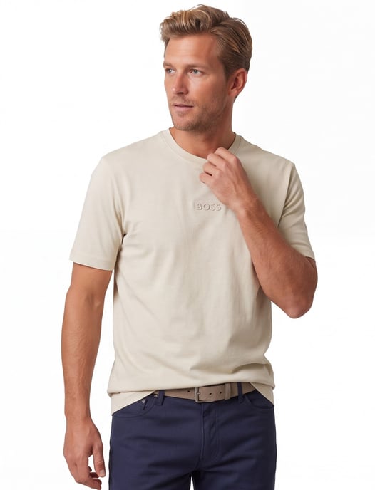 BOSS Green t-shirt beige 100% katoen - Image 1