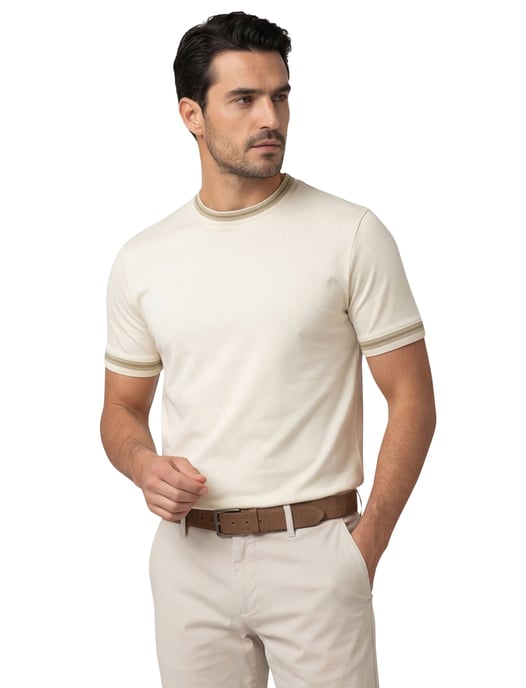 Beige katoenen ronde hals t-shirt Boss Black H-Tessler - Image 1