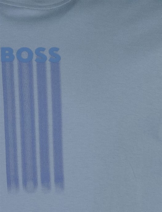 T-shirt BOSS Orange blauw met opdruk korte mouw - Image 3
