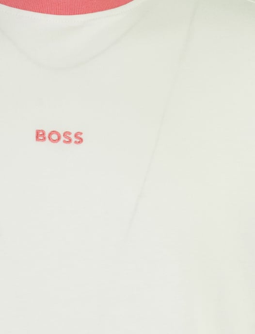 BOSS T-shirt wit roze katoen wijde fit - Image 3