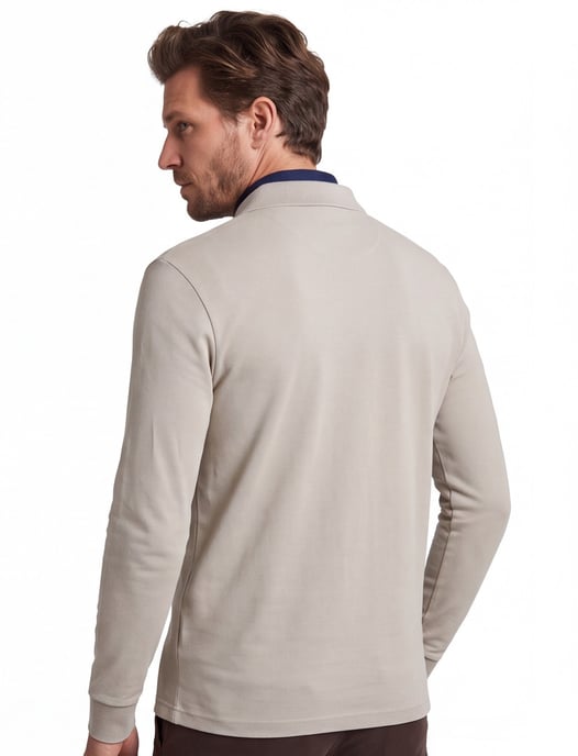 Khaki poloshirt Boss Orange Passerby lange mouwen - Image 4