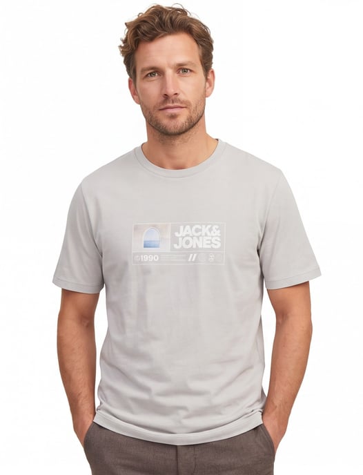 T-shirt Jack & Jones Plus Size grijs opdruk - Image 1