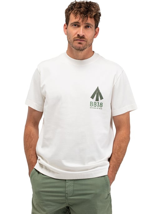 Wit t-shirt Butcher of Blue met backprint groen - Image 2