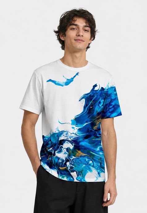 Paint Pour Diver T-Shirt - Image 2
