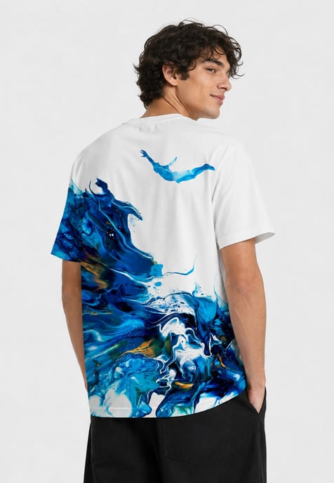 Paint Pour Diver T-Shirt - Image 3