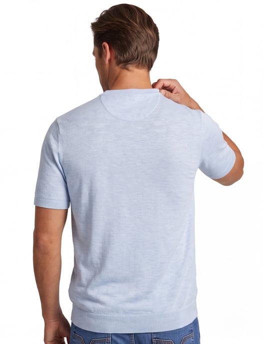Gebreid t-shirt Fynch Hatton lichtblauw - Image 2