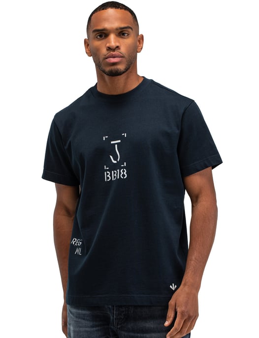 shirt donkerblauw Butcher of blue effen katoen - Image 1