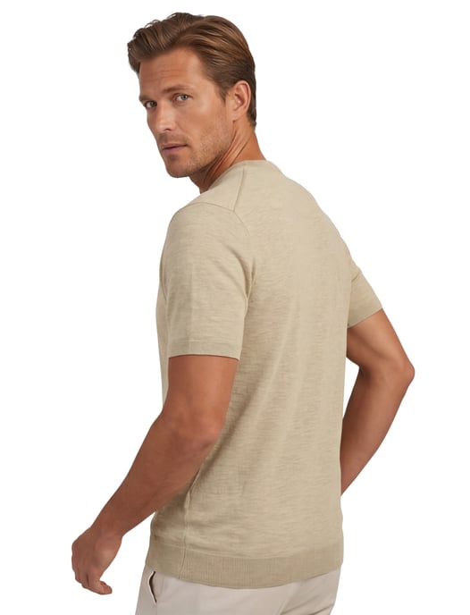 Beige T-shirt Fynch Hatton ronde hals wijde fit - Image 2
