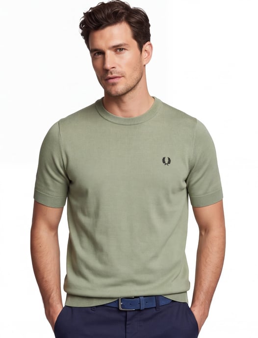 T-shirt Fred Perry olijfgroen katoen - Image 1