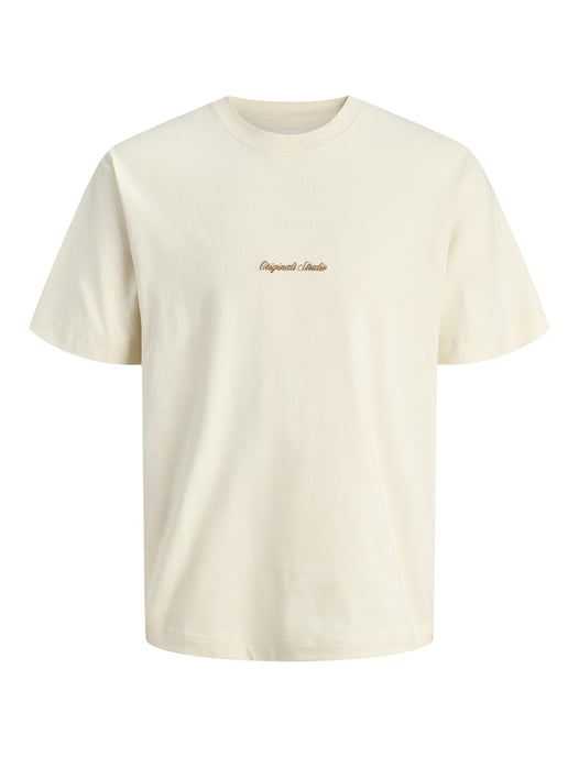 Jack & Jones T-shirts katoen creme ronde hals - Image 1
