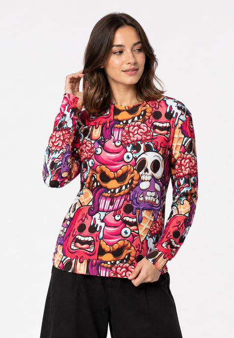 Unisex-Sweatshirt „Zombie Ice Cream“ Mr. Gugu & Miss GO mit Allover-Print - Image 4