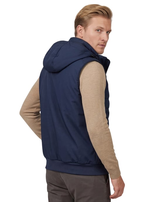 bodywarmer People of Shibuya NEW capuchon donkerblauw met voering - Image 2