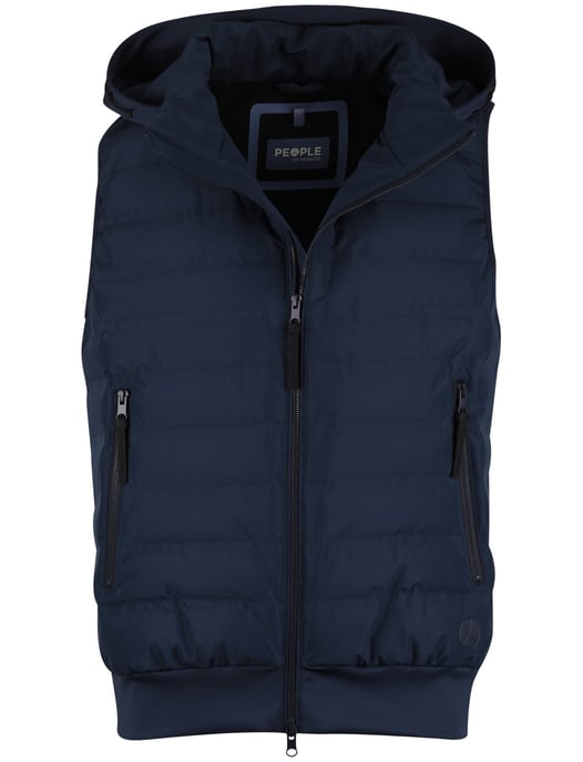 bodywarmer People of Shibuya NEW capuchon donkerblauw met voering - Image 4