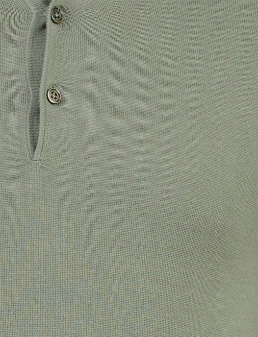 Lange mouw polo Thomas Maine groen 3-knoops - Image 3