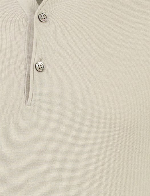 Lange mouw polo Thomas Maine beige met boord - Image 3
