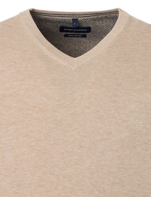 trui Casa Moda beige effen katoen wijde fit - Image 3