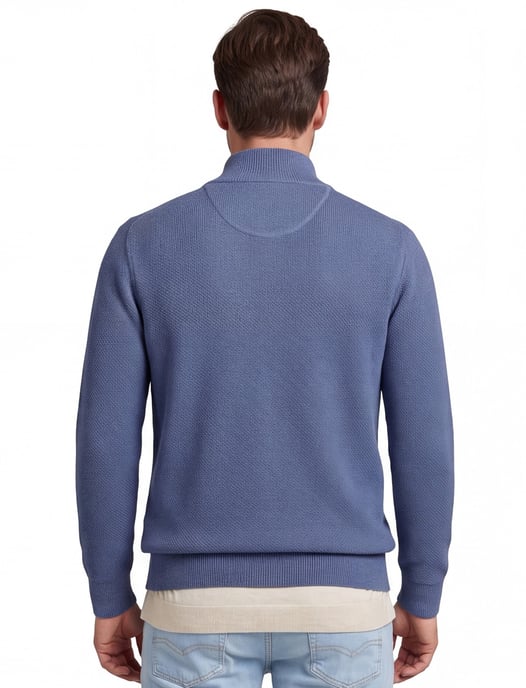 Gant normale fit vest ronde hals blauw katoen - Image 2