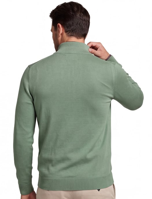 katoenen trui Gant half zip trui effen groen normale fit - Image 2