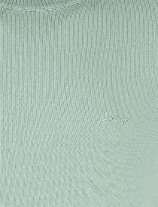 Trui BOSS orange asac c ronde hals groen - Image 3