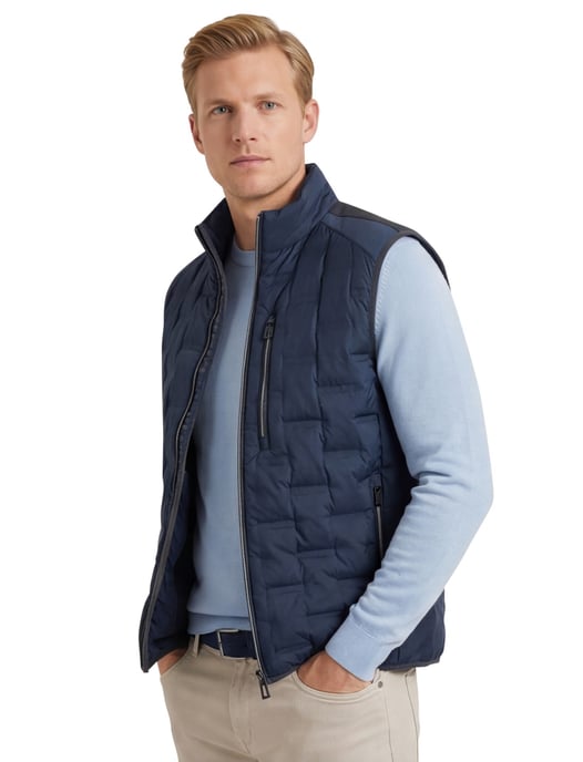 Donkerblauwe bodywarmer Casa Moda structuur - Image 1
