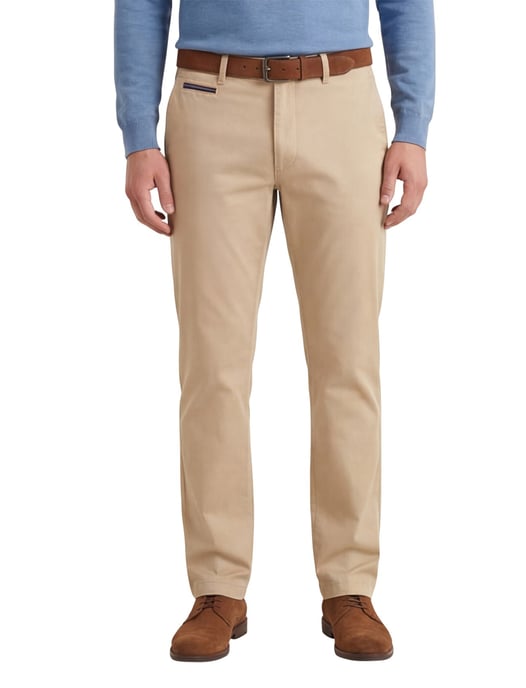 Gardeur katoenen broek beige effen katoen - Image 1