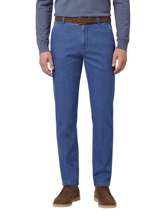 Meyer bonn pantalon demin blauw effen normale fit - Image 1