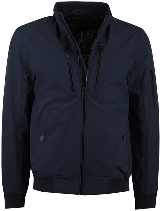 Navy jas softshell Casa Moda kort polyester dubbele borstzak - Image 1