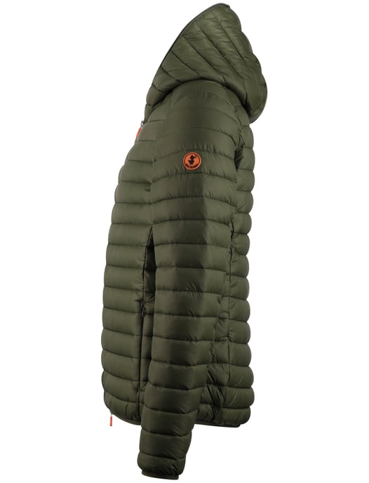 Donkergroen zomerjas Save the Duck gewatteerd nylon capuchon - Image 4