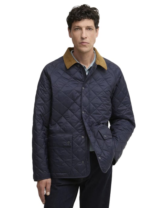 zomerjas Barbour donkerblauw rits en knoop normale fit - Image 1