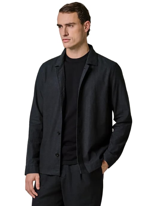 Navy linnen met knopen overshirt Profuomo - Image 1