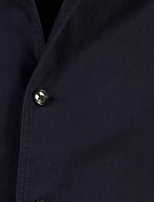 Navy linnen met knopen overshirt Profuomo - Image 4