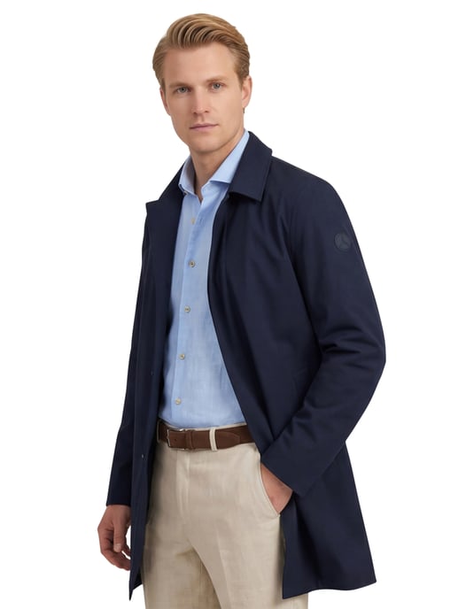 mantel jas People of Shibuya Toshiro navy polyester lang - Image 1