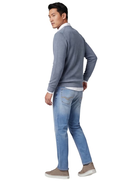 trui met textuur Casa Moda blauw ronde hals - Image 2