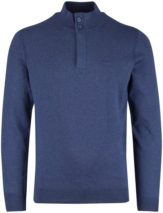Half zip en knopen New Zealand trui donkerblauw - Image 3