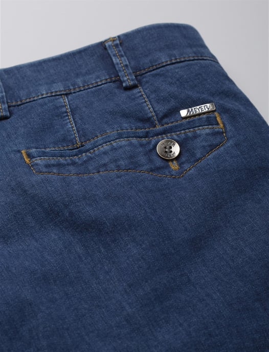 Jeans Meyer donkerblauw effen katoen Dublin - Image 2