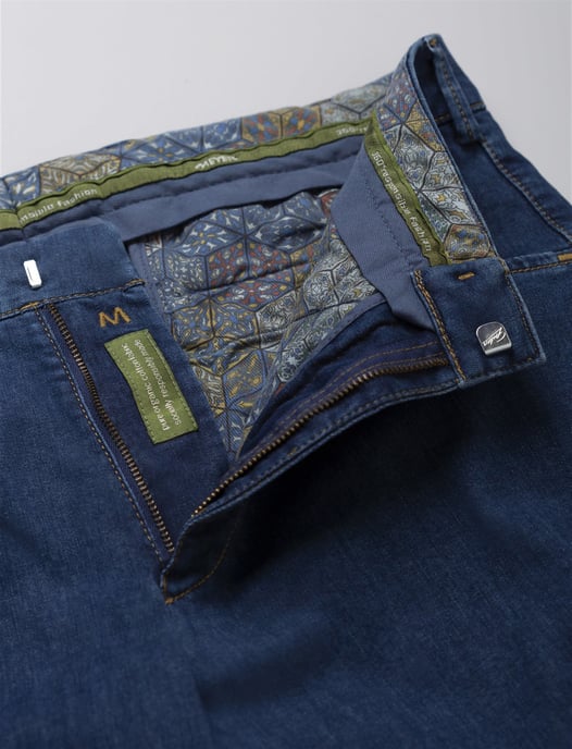 Jeans Meyer donkerblauw effen katoen Dublin - Image 3