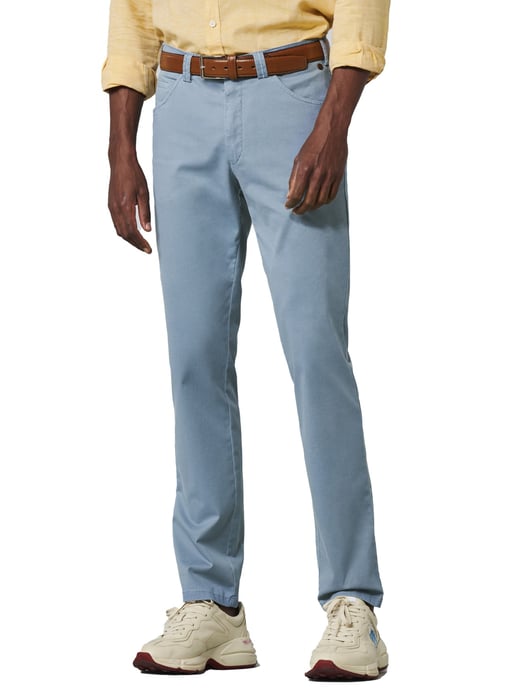 Meyer broek chino Dublin blauw effen katoen - Image 1