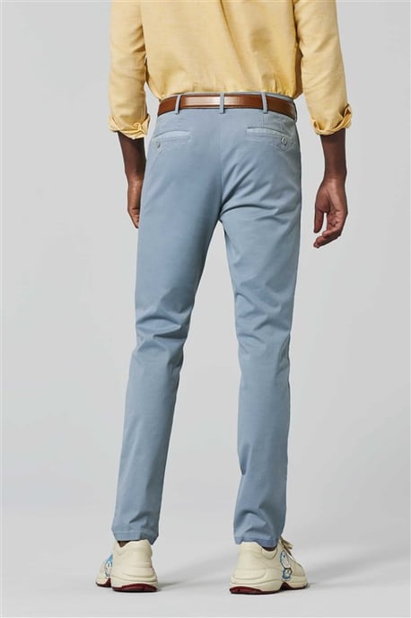 Meyer broek chino Dublin blauw effen katoen - Image 3