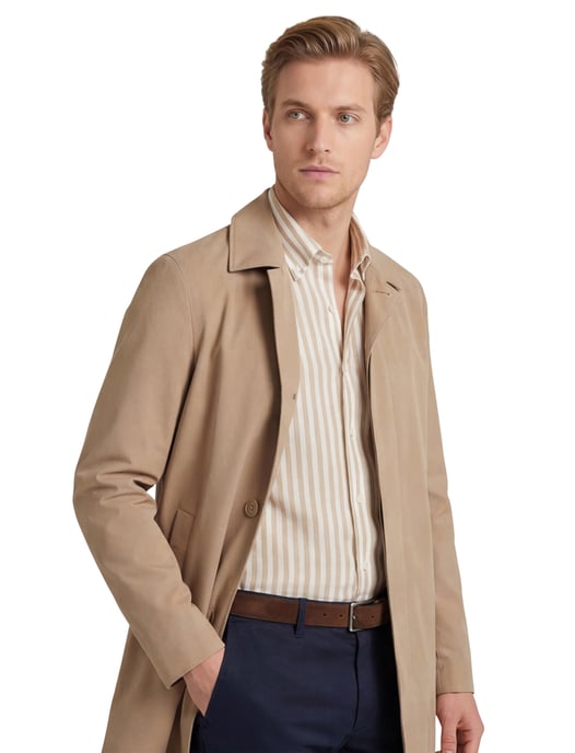 mantel jas People of Shibuya Toshiro camel polyester lang - Image 1