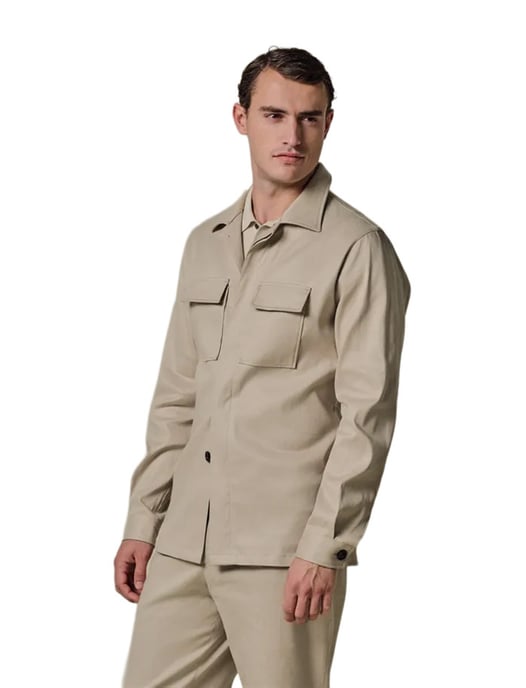 Overshirt Profuomo beige katoen - Image 1