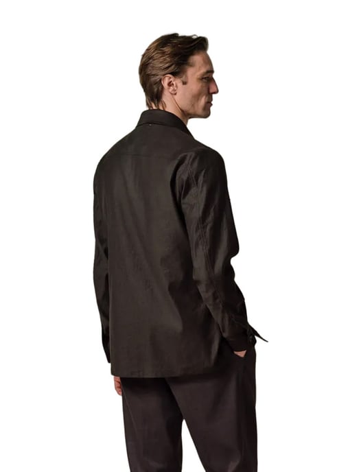 Overshirt Profuomo bruin met dubbele borstzak - Image 2